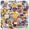 50 Adesivos Graffiti de Pokemon para Halloween Capa de Celular Tablet Mala Decoração de Festa Adesivos à Prova d'Água