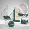 Nuevo trofeo de cristal de mármol personalizado premios anuales para empleados regalos artesanías grabado gratuito