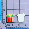 Mini Caja de Regalo de Doble Capa Reno Copo de Nieve Muñeco de Nieve Guantes para Personas Mayores Manicura Pasador Cuerda para el Cabello Accesorios de Resina DIY