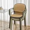 Silla de Plástico Ratán Nórdica para el Hogar Apilable Silla de Comedor Ocio al Aire Libre Silla con Respaldo de Celebridad de Internet Reposabrazos Mesa y Silla Silla Hueca