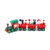 Trem de Natal de madeira de quatro seções brinquedos infantis enfeites de Natal presentes artesanato de madeira