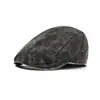 Gorra de pana desgastada con logo personalizado, Boina estilo retro americano para mujer, Gorra de béisbol tie-dye reversible