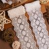 Accesorios de Encaje Bordado de Malla de Algodón, Tela de Malla para Ropa de Mujer, Ribete de Encaje de Doble Borde de 6 cm, Venta al por Mayor