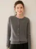 Nuevo Suéter Cardigan de Cachemira para Mujer Otoño 2026, Suéter Corto de Punto Simple con Cuello Redondo Adelgazante