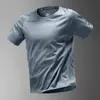 Camiseta de Secado Rápido Transfronteriza para Hombre de Seda de Hielo Verano Fina Ropa Deportiva de Manga Corta Media Mangas Ropa de Fitness Ropa para Correr Nuevas Camisetas t