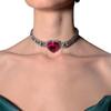 Collar de cadena de tenis multicapa con forma de corazón de cristal grande para mujer, collar de lujo para fiesta o boda, joyería de moda, regalo