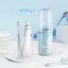 Kit de Higiene Pessoal para Viagem, Copo de Lavar, Copo de Enxaguar a Boca, Porta-Escova de Dentes, Caixa Portátil Três-em-Um para Armazenamento de Escova de Dentes de Viagem