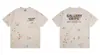 Galería de Explosiones Transfronterizas Depto. de Cartas Salpicadura de Tinta Estampado de Alta Calidad Algodón de Doble Hilo Manga Corta Camisetas para Hombre y Mujer