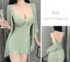 Ropa Interior Sexy Talla Grande Bata de Casa Conjunto Pasión Pijama Sexy Transparente No Quitarse Uniforme Tentación Conjunto de Tres Piezas