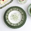 A5L Corte Francesa Clásico Retro Jardín Cerámica Europea Plato de Cena Vajilla Plato Occidental Plato Hondo Plato Sopa Taza