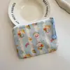 Bolsa Cosmética Linda Azul Caricatura Mini Billetera Algodón Puro Bolsa Pequeña de Tela Auriculares Lápiz Labial Bolsa de Almacenamiento Portátil
