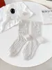 Calcetines de Estilo Ballet con Lazo Youjiaxiu para Mujer, Calcetines Finos de Media Pantorrilla para Primavera y Verano, Calcetines de Burbuja Arrugados Estilo Coreano