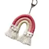 Tela Estilo Étnico Borla Colgante Arcoíris Colgante Pendientes Hechos a Mano DIY Colgante Llavero Accesorios Colgantes