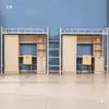 Cama com Mesa Integrada, Cama de Ferro Forjado, Cama para Apartamento Pequeno, Cama Suspensa para Dormitório de Estudantes e Funcionários com Estante Integrada