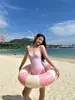 Traje de Baño Entero Triángulo Nuevo 2025 para Mujer Cubre Vientre Adelgazante Playa Resort Aguas Termales [Dropshipping]