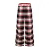 Pantalones Casuales de Retazos a Cuadros con Parches de Letras Estilo Retro Americano para Hombres y Mujeres, Nuevo Estilo de Verano, Pantalones Holgados de Pierna Ancha, Caídos, de Largo Hasta el Suelo