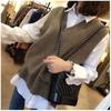 Colete de Cashmere Novo Estilo Coreano Outono e Inverno 2022 Feminino Espesso Solto Gola V Pulôver Sem Mangas Colete Suéter Colete Feminino