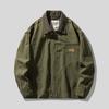 Marca de Moda Masculina Muqiu Estilo Montaña Exterior Solapa Holgada Chaqueta de Trabajo para Hombre Lona con Cuentas de Gama Alta Chaqueta Americana