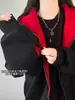 Sudadera con capucha y múltiples bolsillos ocultos para hombre, Otoño, Marca de moda, Bloque de color, Estilo americano, Sudadera con capucha y cremallera, Peso pesado, Ropa exterior para pareja