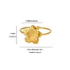 Anillo Abierto de Acero Inoxidable Flor Lazo Animal Marino Geométrico Circonita Perla Anillo al por Mayor