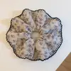 Nuevo coletero floral gris estilo chino para mujer, de alta gama, extragrande, vintage, elegante accesorio para el cabello