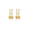 Pendientes de Plata de Ley S925 Estilo Iu, Pendientes para Mujer de Círculo Doble Corazón Plateado de Lujo Ligero, Accesorios para Orejas de Diseño Minimalista de Nicho