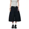 Pantalones cortos acampanados de cintura alta de estilo retro americano para hombres y mujeres, estilo 'old money', simples y versátiles, pantalones y shorts casuales de caída suave