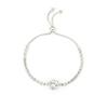 Pulsera redonda de circonio de oro rosa de moda europea y americana, versátil, de alta calidad, para mujer, de aleación con diamantes, pulsera, pulsera, pulsera