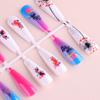 Piezas de Arte de Uñas Calientes Transfronterizas Europa y América 24 Piezas de San Valentín Pintadas Pieza de Uña Removible Gel Facial con Armadura de Ataúd
