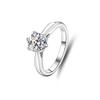 Anillo Original de Moissanita de Un Quilate Plata de Ley S925 Moda Femenina Simple Anillo de Compromiso Fabricante Suministro en Vivo