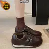 Zapatos de Entrenamiento Alemanes Estilo Retro Piel Genuina Zapatos de Mujer Zapatos de Algodón Cálido con Terciopelo Nuevo Estilo 2026 Otoño Invierno Zapatos Deportivos Casuales
