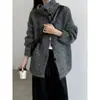 Cárdigan de Punto Suave de Cuello Alto de un Solo Botón Estilo Coreano Suave Lu Xi para Mujer, Abrigo Suéter Multicolor para el Trabajo ss1123