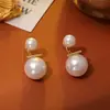 Pendientes de Perla de Barra de Equilibrio de Gama Alta, Pendientes Versátiles de Moda para Uso Diario de Dos Formas para Diosas con Rostros Cuadrados y Redondos