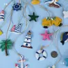 Corda de Cânhamo Decorativa DIY Mediterrânea Pequeno Pingente Criativo Mini Decoração de Parede Acessórios Feitos à Mão Barco de Pesca Âncora Pingente para Jardim de Infância