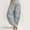 Pantalones Casuales Versátiles de Moda Estilo Nuevo 3D Estampado Digital Europeo y Americano Transfronterizo Pantalones Tailandeses para Mujer de Algodón Puro Estampado Directo Pantalones Largos de Primavera y Verano