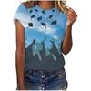 Amazon 2024 Pulôver Feminino Transfronteiriço Camiseta de Manga Curta Temporada de Formatura Formatura Top Casual Camiseta Feminina