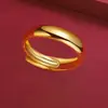 Anillos Lisos de Banda Dorada para Hombres y Mujeres, Anillos de Banda Recta Lisos Estrechos Estampados, Suministro para Transmisión en Vivo, Chapado en Cobre con Oro Real, Anillos de Cola