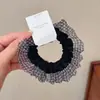 Scrunchie de malla a cuadros con estampado de leopardo, versátil y duradero, alta elasticidad, no se resbala, goma para el pelo de larga duración para mujer
