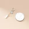 Plata de Ley 925 Chapada Flor Dos en Uno Medalla de Plata Colgante Colgante para Pulsera DIY Accesorios de Material de Cuerda Tejida a Mano Q1267