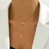 Nuevo Collar de Acero Inoxidable con Colgante de Doble Capa, Cadena para Clavícula Versátil Simple y de Alta Gama, Exquisito Juego de Joyería de Pulsera, Acero de Titanio