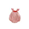 Ropa de Bebé Verano Estilo Delgado Mameluco de Niña Mono de Tirantes Flor Roja Pequeña Sin Mangas Traje para Gatear Ropa Clase A