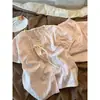 Pijama Rosa Ins Estilo Doce para Mulheres Primavera 2026 Novo Tamanho Grande Manga Curta Calça Longa Conjunto para Casa