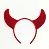 Diadema de cuernos de Halloween traje de tridente Diadema de Diablo Rojo accesorios para actuación de mascarada para niños y adultos