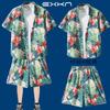 Camisa de Praia da Ilha de Hainan Terno Masculino Sanya Viagem Havaí Tamanho Grande Camisa Floral Shorts Estampados Masculinos