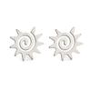 Venta caliente aretes de sol espiral acero inoxidable color dorado aretes de botón para mujer joyería de moda para niñas regalo de cumpleaños al por mayor