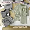 Pijama Térmico de Fleece Infantil Conjunto de Roupa de Casa Quente Outono e Inverno Solto Pijama de Manga Longa