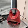 Bolso Tejido de Color Sólido para Axila para Mujer Nueva Llegada 2025 Bolso de Hombro Casual Texturizado a la Moda Bolso Tote Vintage Trendy