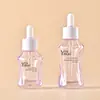 Veta plateada En stock Botella gotero de tapa giratoria de 30 ml Botella de vidrio para aceites esenciales Empaque cosmético Botella rellenable para líquido de esencia