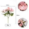 Simulación europea de 5 cabezas de copo de nieve, gran capullo de té, flor, decoración de boda, ramo de flores de seda, adornos de flores falsas de plástico, simulación de rosa
