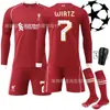 2526 Liverpool Uniforme de Fútbol de Manga Larga Liga de Campeones No. 9 Isaac 11 Salah Jersey Sobo Traje de Otoño e Invierno